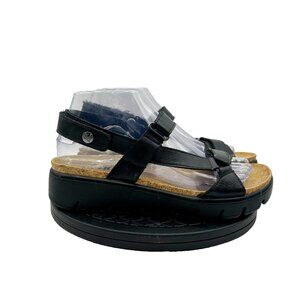 Alegria Sandals Size 7-7.5 EU 37 Henna Black Platform Vegan Comfort Support